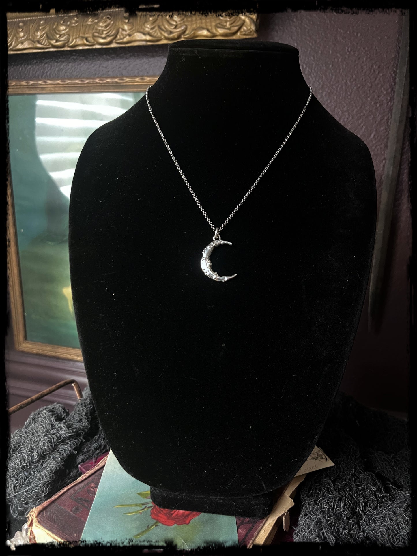 Eclipse ~Made to order ~Sterling & fine silver crescent  layering necklace~