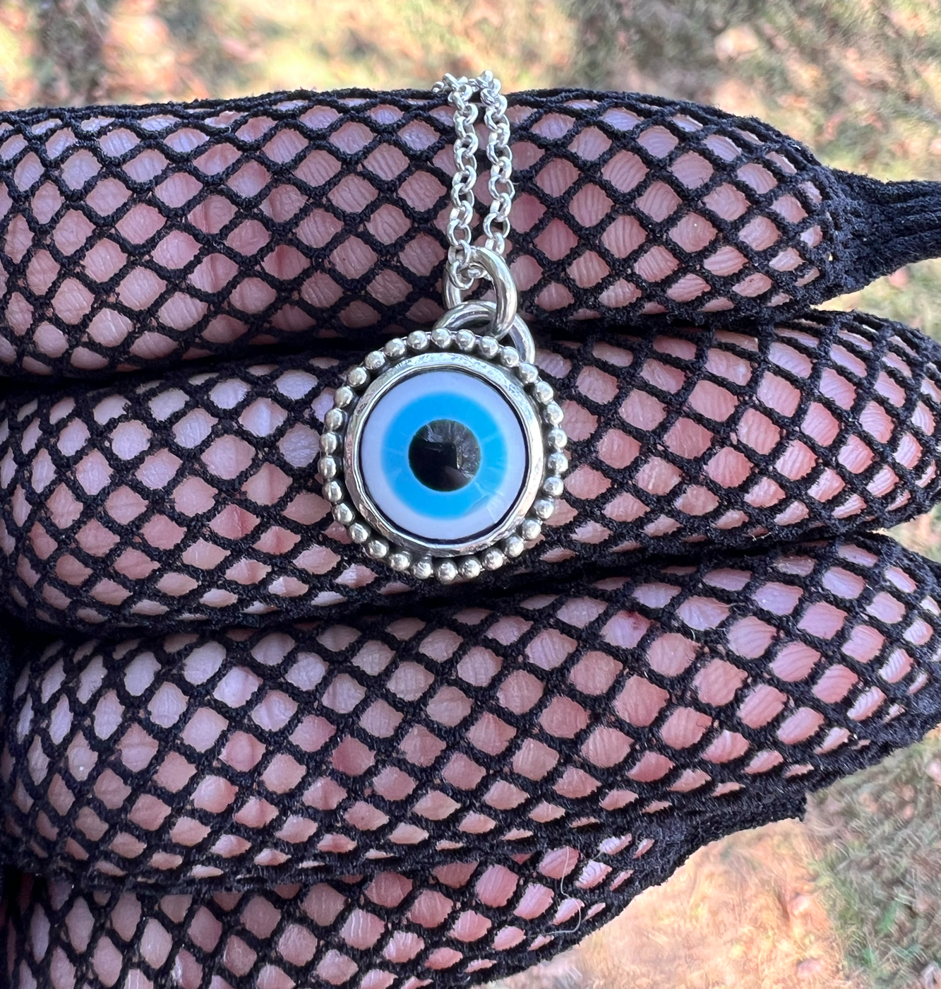 🧿Nazar🧿 Hand crafted sterling silver Evil eye protection layering amulet MTO necklace ~